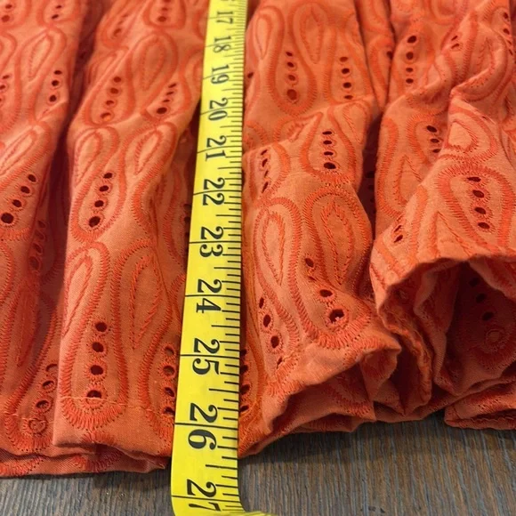 NWT Sam Edelman Strappy Orange Eyelet Ruffle MIDI Summer Dress Fully Lined. Sz 4 - Picture 9 of 12